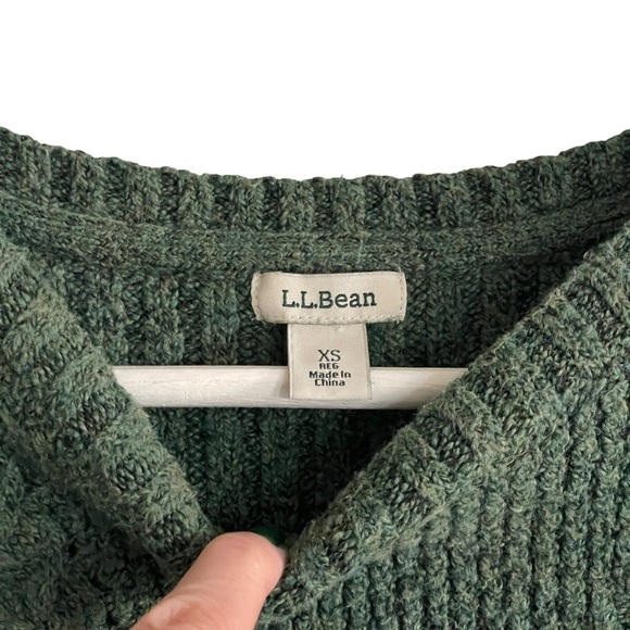 L.L. Bean Cable Sweater Crewneck Green Size XS - Picture 7 of 7